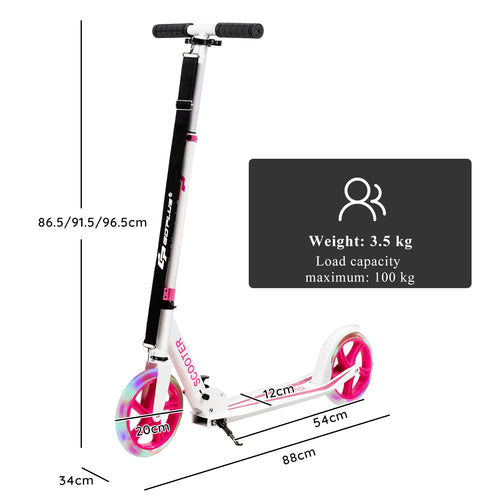 Kids Folding Kick Scooter, Scooter for Children Teens w/2 Flash Wheels
