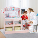 Kids Doctor Playset, Wooden Pretend Medical Station Activity Center Toy Set