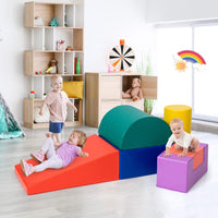 Foam Climbing Blocks for Toddlers 1-3, 6 Pieces Indoor Climb and Crawl Activity Playset with Rectangles