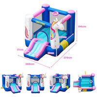 HONEY JOY Inflatable Bounce House, 3 in 1 Jumping Castle for Kids Indoor Outdoor Party (with Blower)