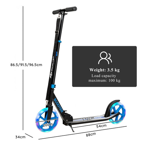 Kids Folding Kick Scooter, Scooter for Children Teens w/2 Flash Wheels