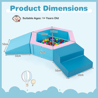 3-Piece Baby Foam Climbing Blocks with Ball Pit and 100 Colorful Ocean Balls