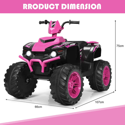 12V Electric ATV Ride on Car, Battery Powered 4 Wheeler ATV, Music & Story, Bright LED Lights, Cool Appearance