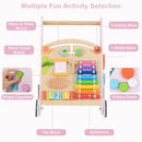 INFANS Wooden Baby Walker, Montessori Walker with Multiple Activity Toys