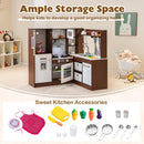 Wooden Corner Play Kitchen with Lights and Sounds