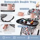 5-in-1 folding baby high chair with wheels and footstool