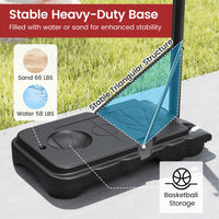 OLAKIDS Basketball Hoop Outdoor Portable 1.4-2.5m Height Adjustable Goal System with Wheels Shatterproof Backboard