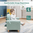 Kids Sofa Wooden Armrest Chair Couch with Thick Cushion Beech Legs