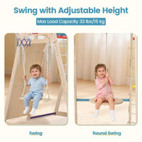 Indoor Jungle Gym, 9 in 1 Wooden Montessori Baby Climbing Toys