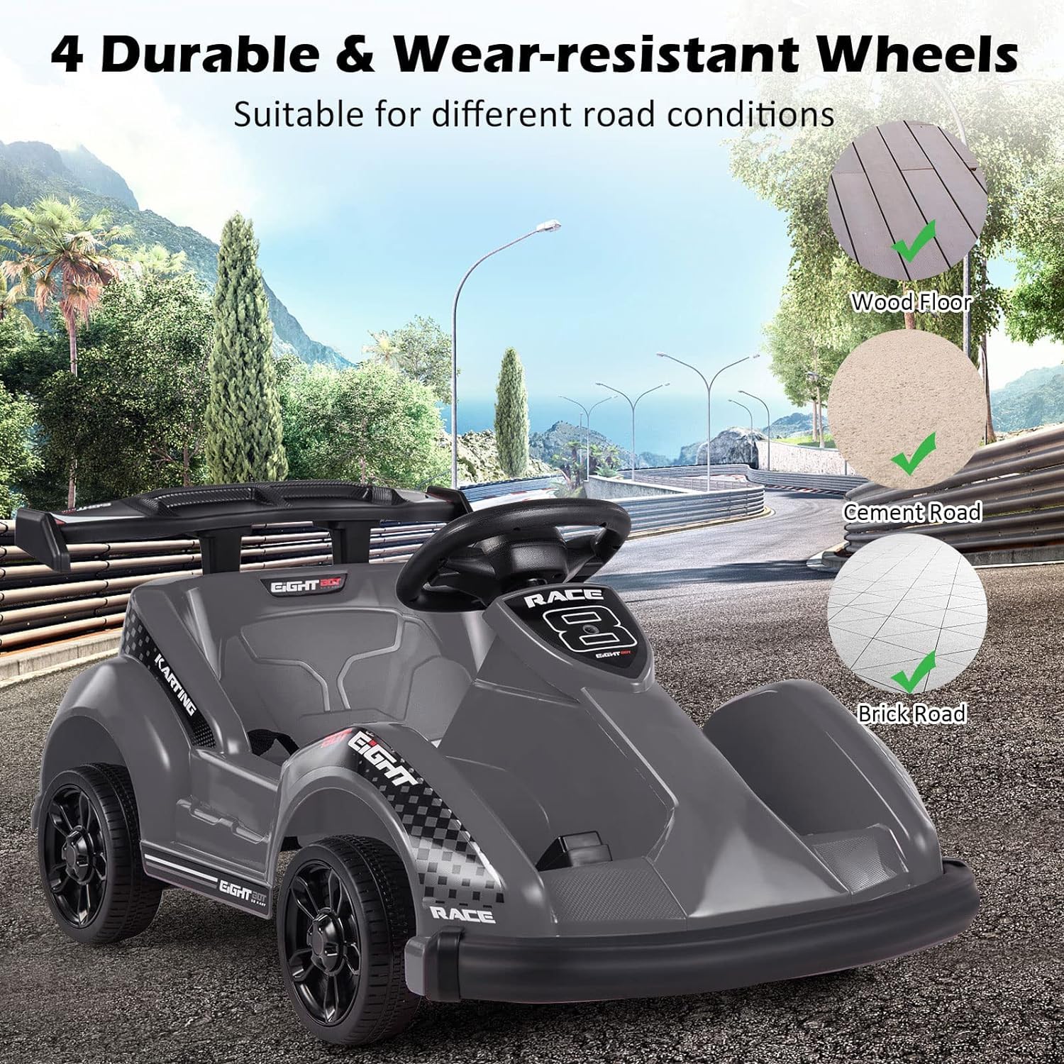Kids 6V Ride On Car, Battery Powered Electric Go Kart for Girls Boys w/Parent Remote Control