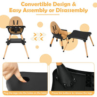 5-in-1 High Chair Convertible High Chairs for Babies & Toddlers/Booster Seat/Table & Chair Set