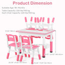 Kids Table and 4 Chairs Set, Height Adjustable Children Activity Desk with Graffiti Desktop 2 Storage Boxes