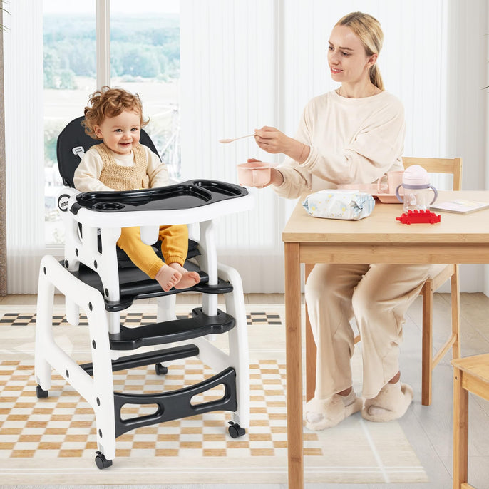 INFANS 5 in 1 Baby High Chair Convertible Toddler Table Set
