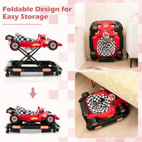Foldable Baby Walker with 3 Adjustable Height Settings for 7-14 Months Boys Girls