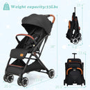 INFANS Travel Stroller, Lightweight Compact Baby Stroller for Airplane