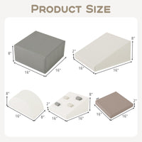 Climbing Toys for Toddlers, 6 Pieces Baby Foam Blocks Soft Play Set with PU Leather