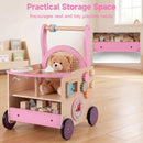 Wooden Baby Walker, Activity Center Push Walking Toy