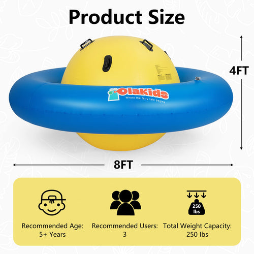 8FT Inflatable Dome Rocker Bouncer, Outdoor Kids Giant Roll