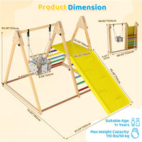 Climbing Toys for Toddlers, 4 in 1 Folding Wooden Kids Montessori Triangle Set
