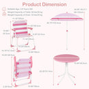 Kids Picnic Table, Outdoor Toddler Patio Furniture Set with 2 Folding Chairs Adjustable Foldable Umbrella