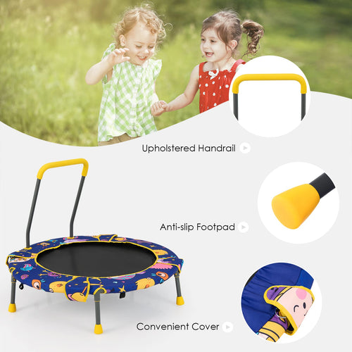 36" Kids Trampoline & Swing Set Convertible, 2 in 1 Kids Saucer Tree Swing, Toddler Fitness Rebounder
