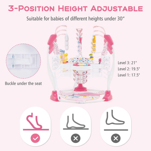 INFANS Baby Activity Center, 3 in 1 Play Center Jumpers with Music, Lights, Interactive Toys