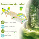 Pikler Triangle Set, 13 in 1 Frog Theme Foldable Wooden Montessori Toddler Climbing Toys