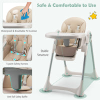 3-In-1 Baby High Chair, Kids Dining Highchair with Reclining Seat