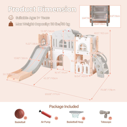 Toddler Slide, 9 in 1 Kids Indoor Outdoor Playground