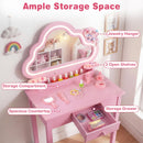 Kids Vanity with Lights, Princess Makeup Dressing Desk