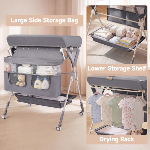 INFANS Portable Baby Changing Table with Wheels