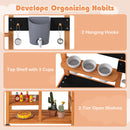 INFANS Mud Kitchen, Outdoor Play Kitchen with Awning Faucet Stoves Cooking Accessories