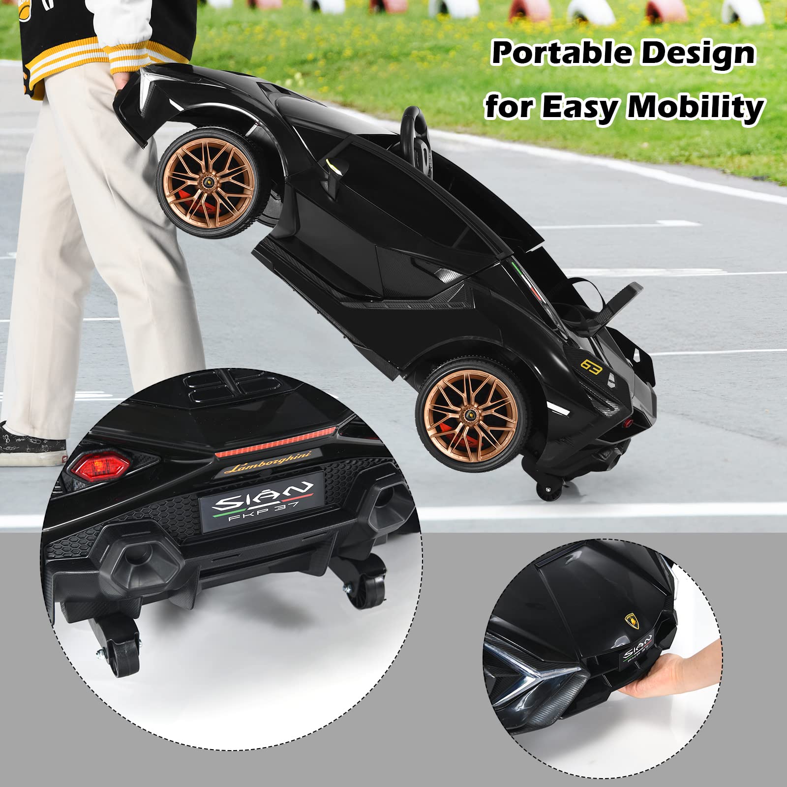 Electric Toy Car with Remote Control & LED Lights for Kids