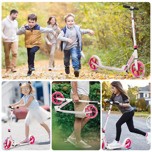 Kids Folding Kick Scooter, Scooter for Children Teens w/2 Flash Wheels