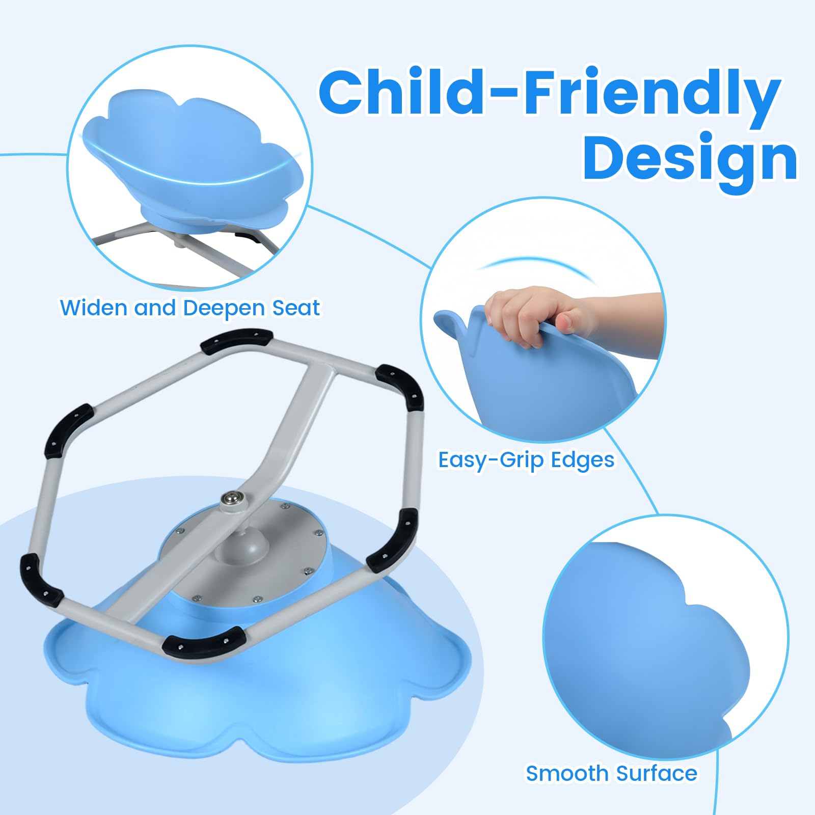 Sensory Spinning Chair, Flower Shape 360° Swivel Seat for Autistic Kids Autism ADHD Children