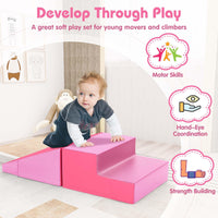 2 Pieces Soft Block Play Set with hook and loop fasteners for Crawling and Climbing