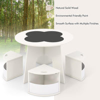 INFANS Toddler Table and Chair Set with 4 Storage Stools