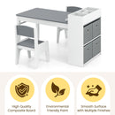 INFANS Kids Table and Chair Set Toddler Art Craft Play Wood Activity Desk with 2 Chairs