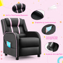 Kids Recliner Sofa Couch with Adjustable Backrest Footrest and High Density Sponge