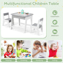 INFANS Kids Table and Chair Set, 3 in 1 Wooden Activity Table with Removable Blackboard and Whiteboard