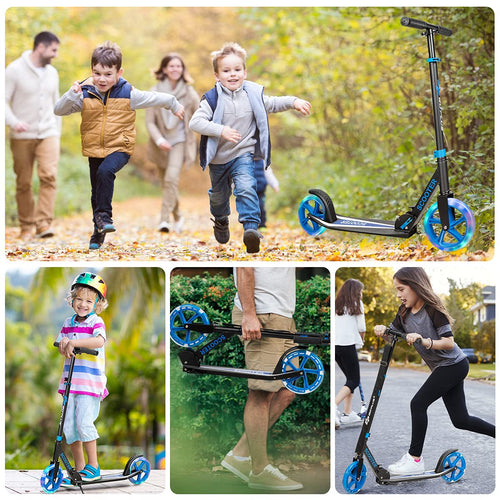 Kids Folding Kick Scooter, Scooter for Children Teens w/2 Flash Wheels