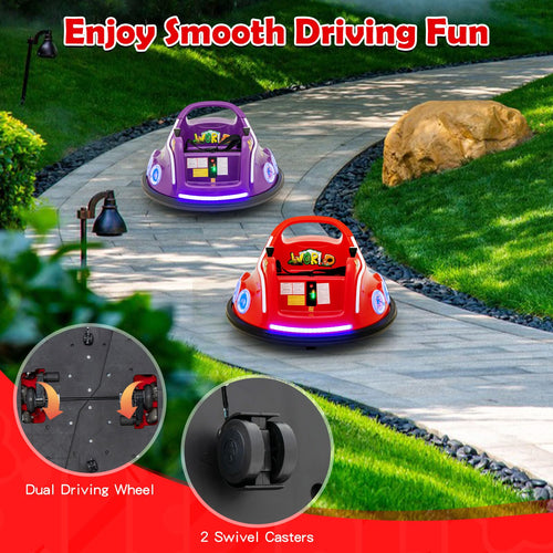 Kids Ride On Car, 12V Electric Bumper Car for Children W/Remote Control, 360 Degree Spin