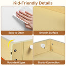 INFANS Kids Table and Chair Set, 4 in 1 Wooden Activity Desk