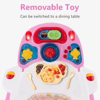 INFANS Baby Walker 5 in 1 Behind Walker Learning Seated Rocker Bouncer with Removable Music Tray