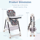 5-in-1 folding baby high chair with wheels and footstool