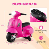 6V Battery Powered Motorbike for Toddlers with Training Wheels
