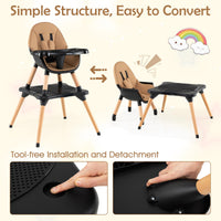 High Chair for Babies and Toddlers 6-in-1 Convertible Table Chair Set