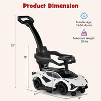 Licensed Lamborghini SIAN Ride on Push Car, 3 in 1 Baby Sliding