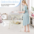 INFANS 2 in 1 Baby Changing Table with Bath Tub Unit, Folding Diaper Dresser Station