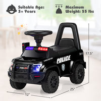 Ride On Push Police Car, Toddler Foot-to-Floor Sliding Toy with Siren